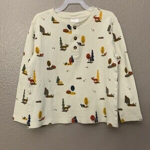 Hanna Andersson Print Thermal Henley Tee size 5